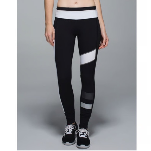 Lululemon Speed Tight II Side Pockets Reflective Stripe Tight Leggings Sz 6 - Picture 1 of 12